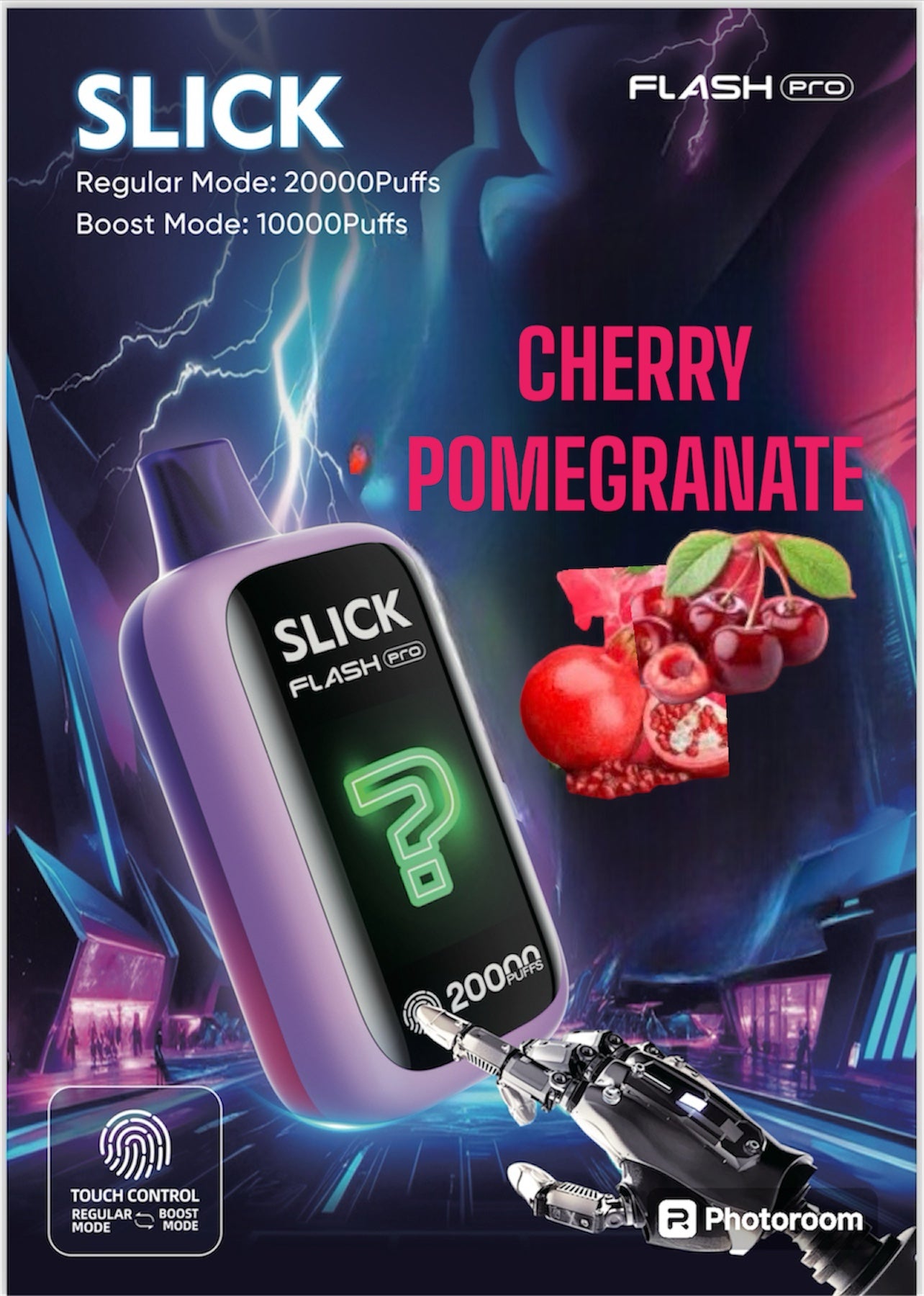 HQD SLICK FLASH PRO KIWI POMEGRANATE 20K PUFFS