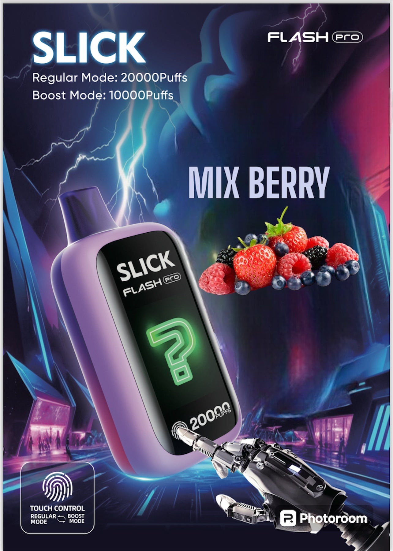 HQD SLICK FLASH PRO MIX BERRY 20K PUFFS