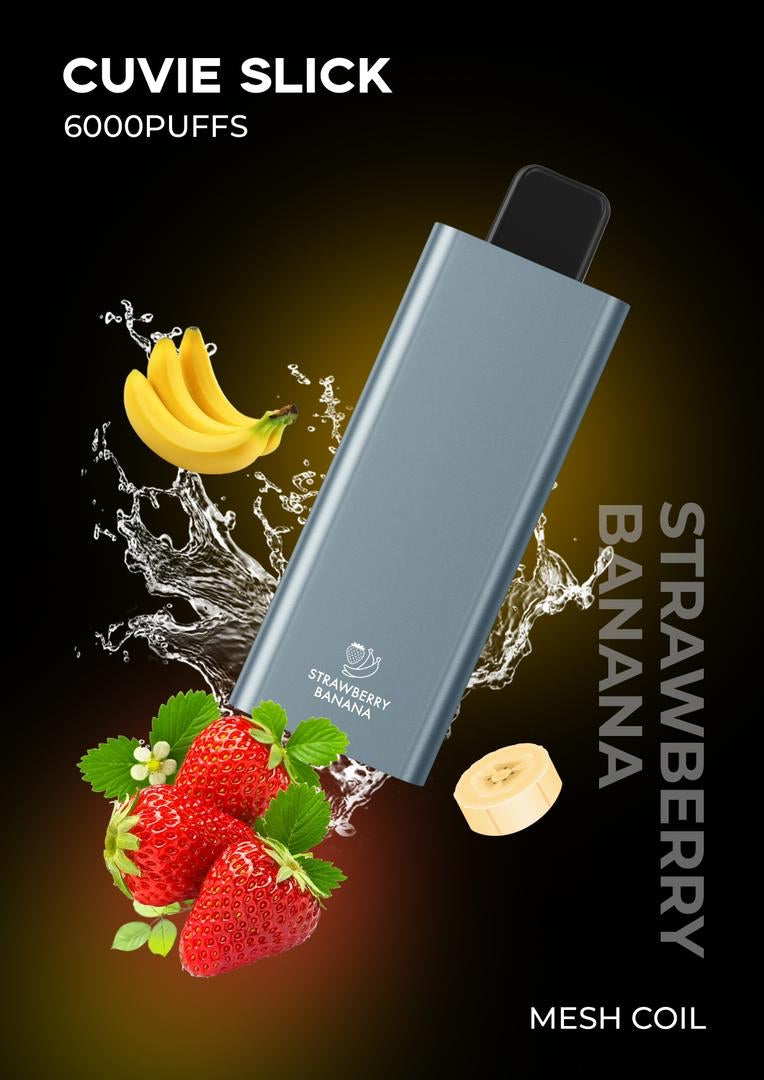 HQD CUVIE SLICK STRAWBERRY BANANA 6000 PUFFS