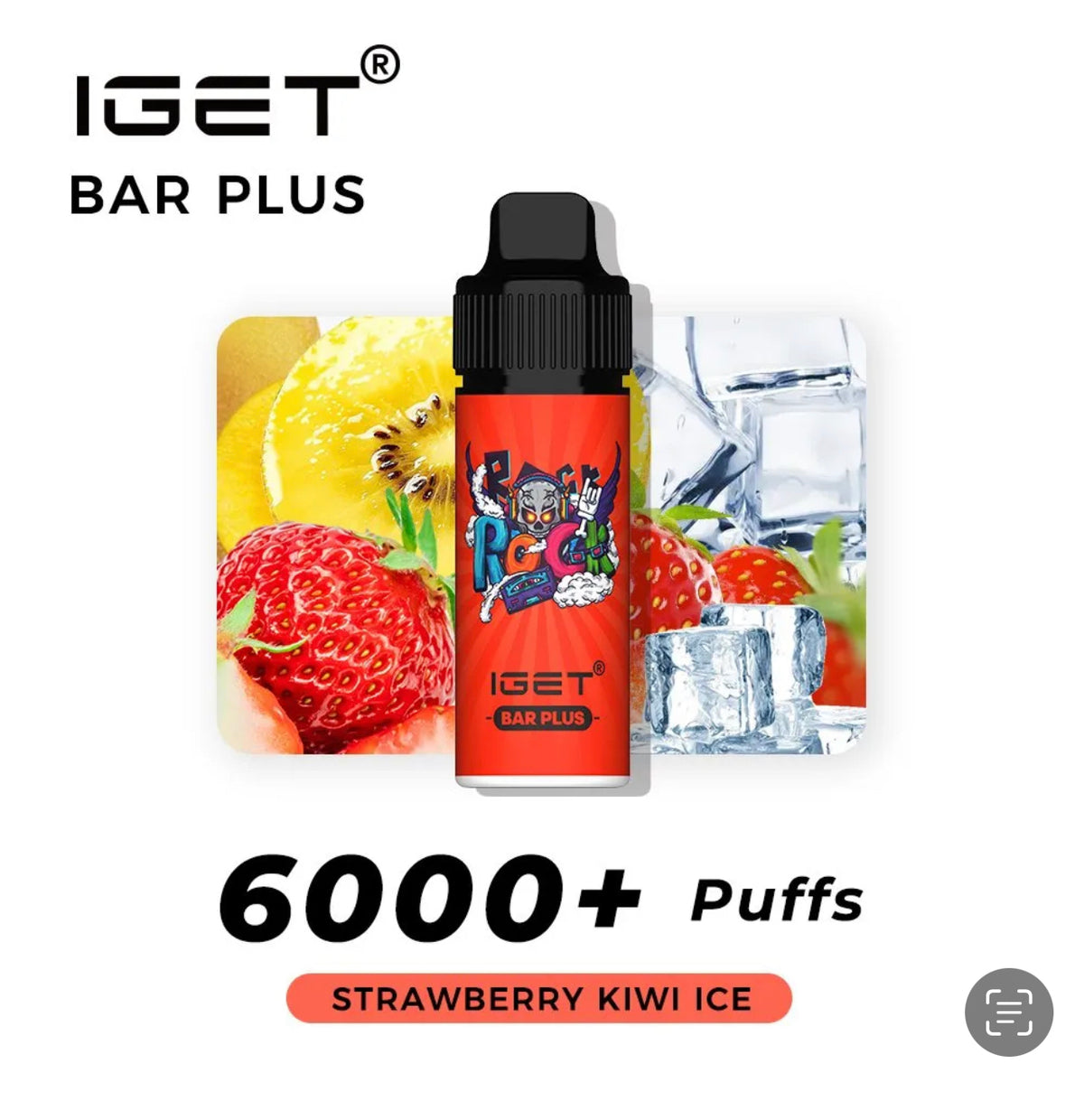 IGET BAR PLUS STRAWBERRY KIWI 6000 PUFFS