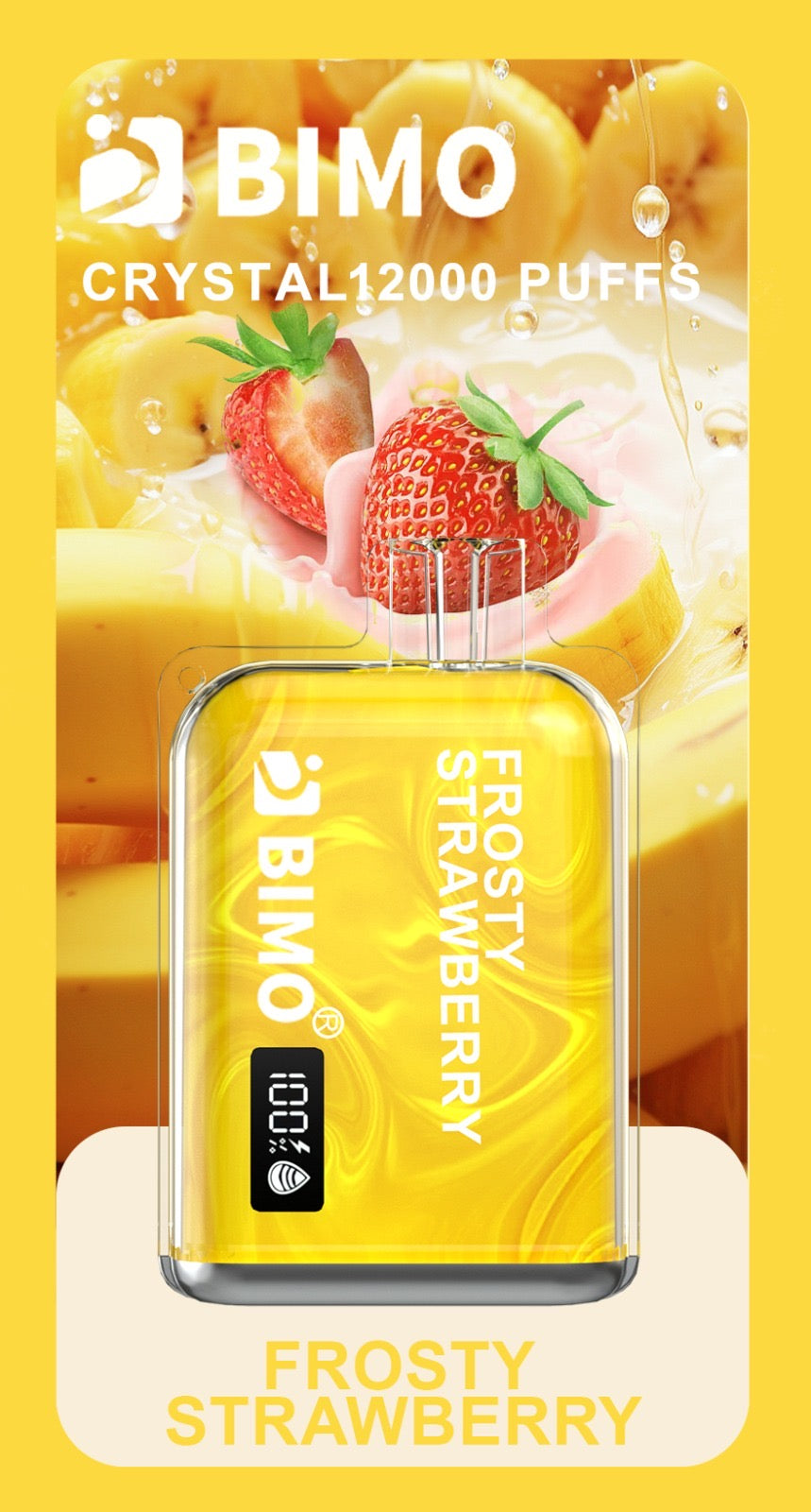 BIMO CRYSTAL FROSTY STRAWBERRY 12000 PUFFS