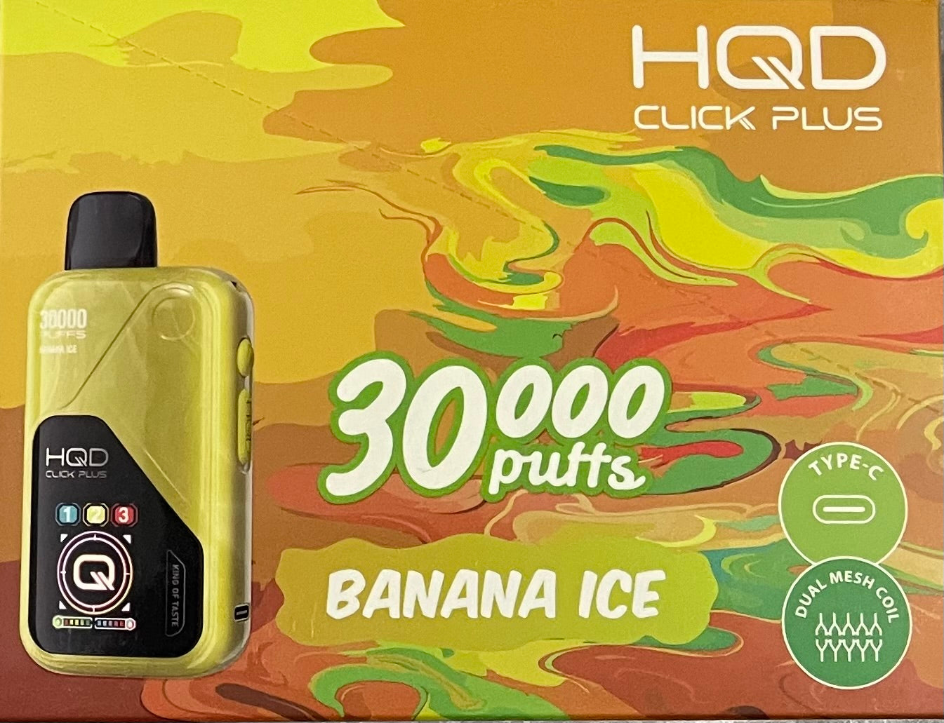 HQD CLICK PLUS BANANA ICE 30000 PUFFS