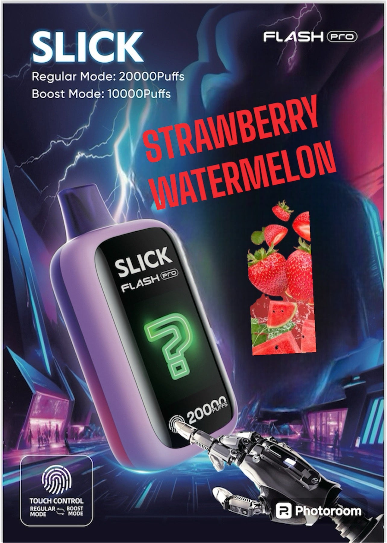 HQD SLICK FLASH PRO STRAWBERRY WATERMELON 20K PUFFS