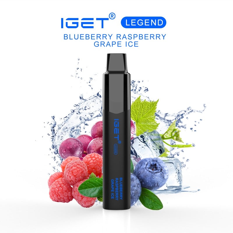 IGET LEGEND BLUEBERRY RASPBERRY GRAPE ICE 4000 PUFFS