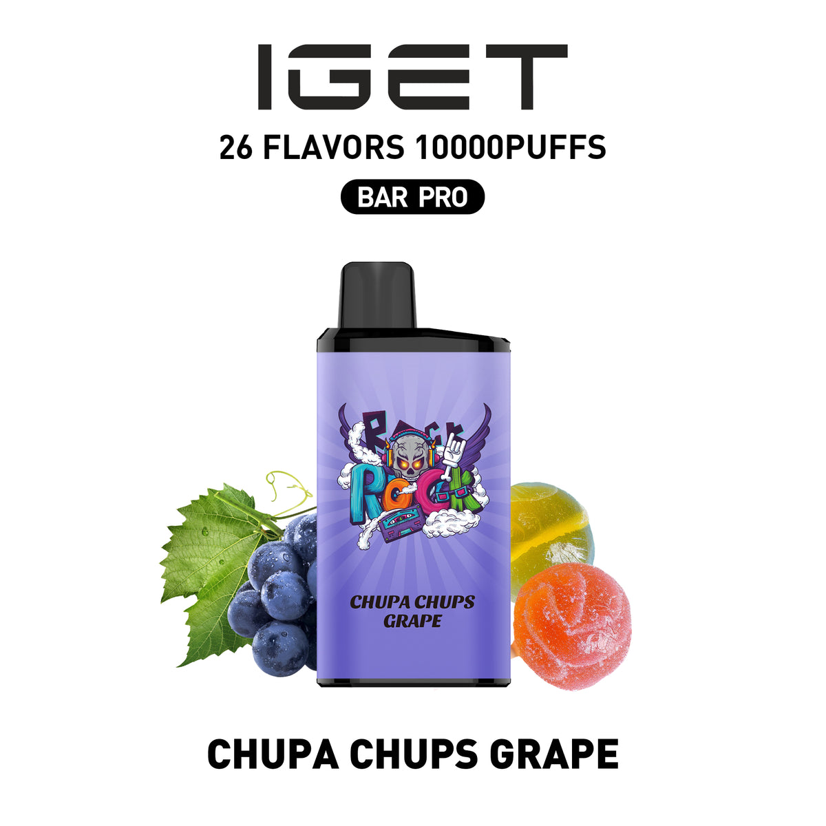 IGET BAR PRO CHUPA CHUPS GRAPE 10000 PUFFS