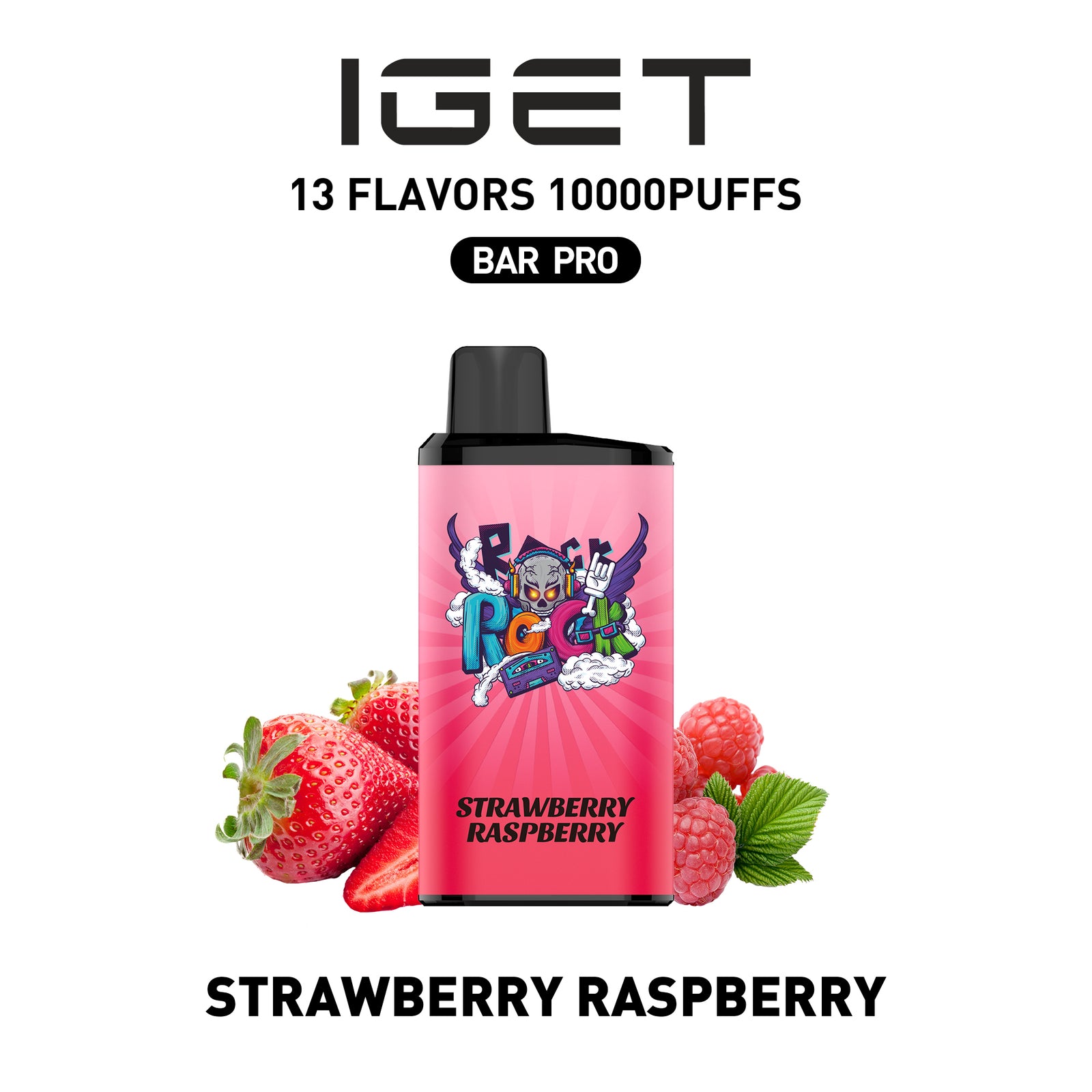 IGET BAR PRO STRAWBERRY RASPBERRY 10000 PUFFS