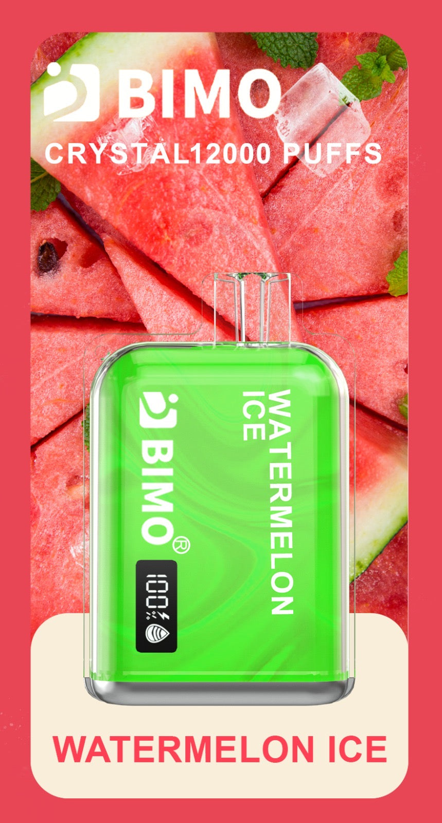 BIMO CRYSTAL WATERMELON ICE 12000 PUFFS