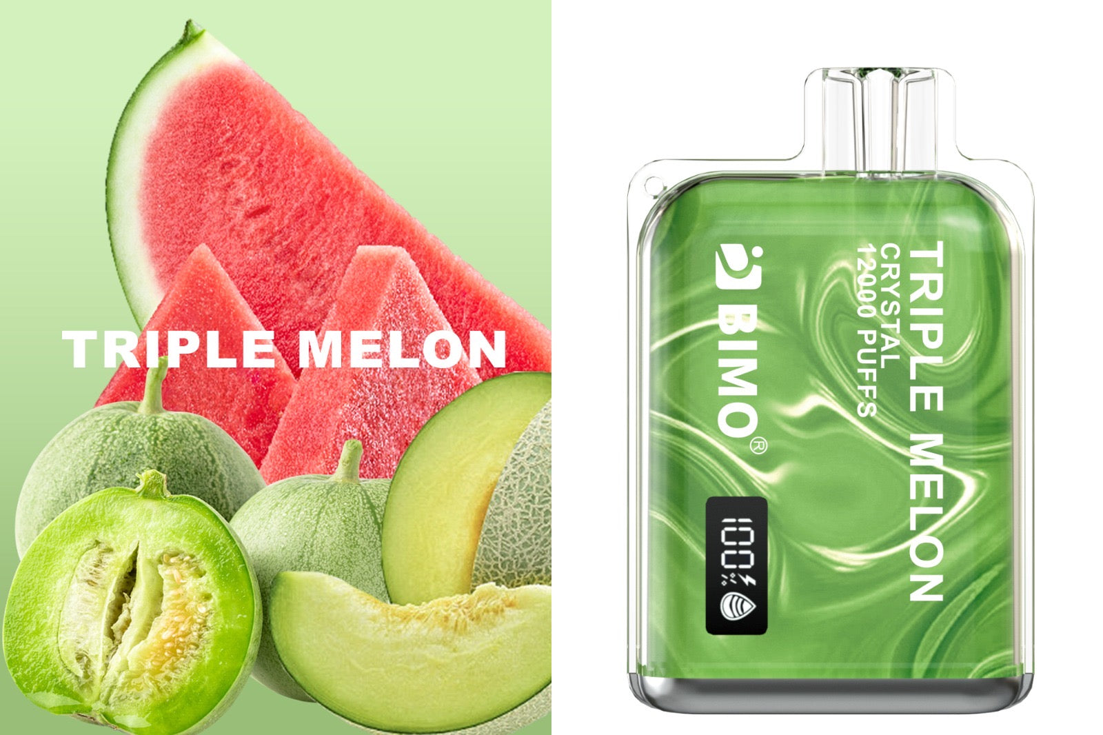 BIMO CRYSTAL TRIPLE MELON 12000 PUFFS