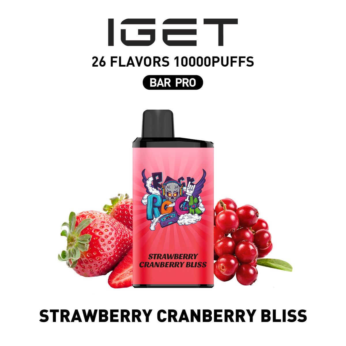 IGET BAR PRO STRAWBERRY CRANBERRY BLISE 10000 PUFFS