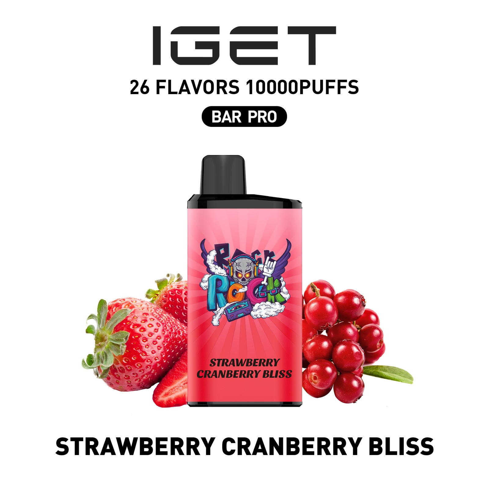 IGET BAR PRO STRAWBERRY CRANBERRY BLISE 10000 PUFFS