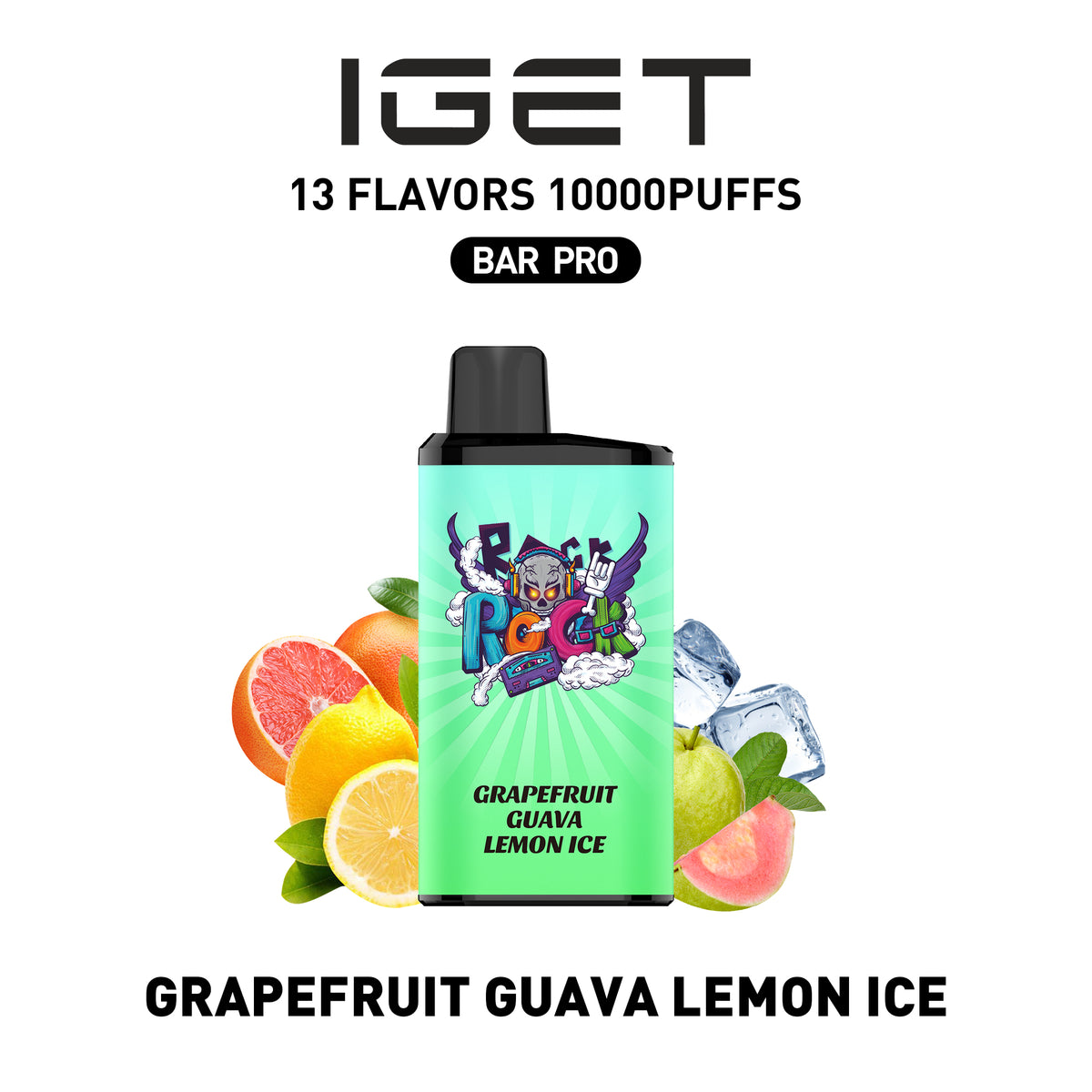 IGET BAR PRO GRAPEFRUIT GUAVA LEMON ICE 10000 PUFFS