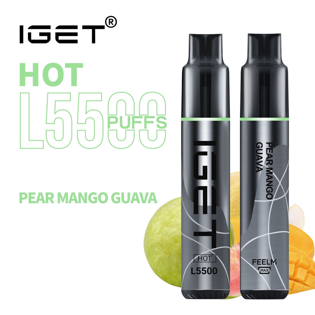 IGET HOT PEAR MANGO GUAVA 5500 PUFFS