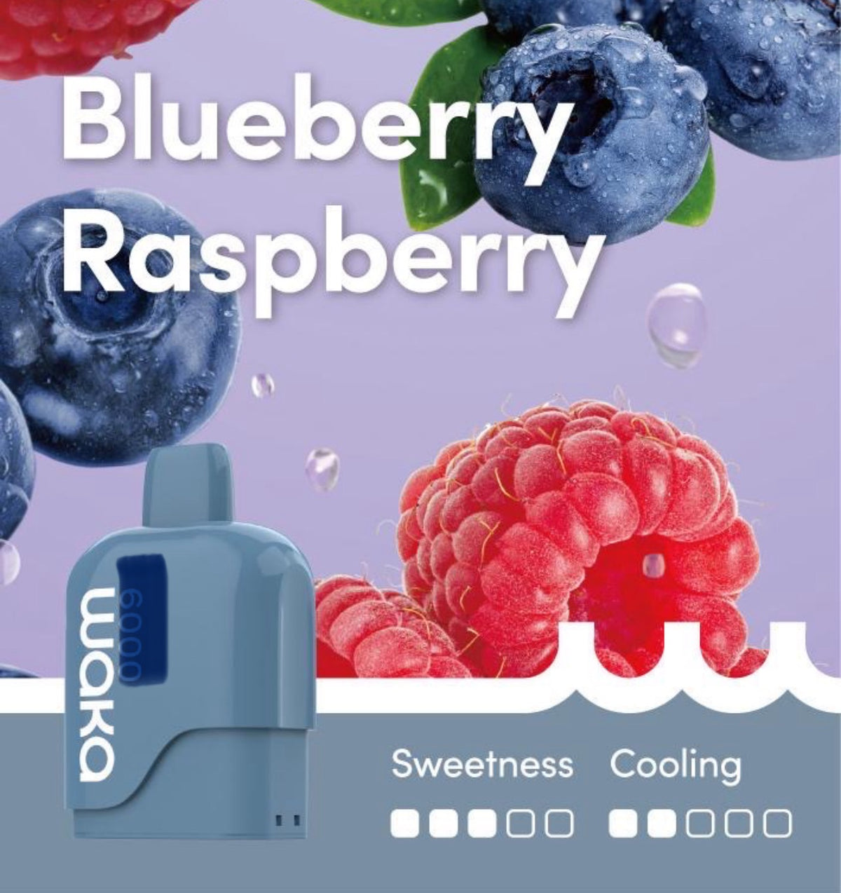WAKA SOMATCH BLUEBERRY RASPBERRY 3000 PUFFS POD ONLY