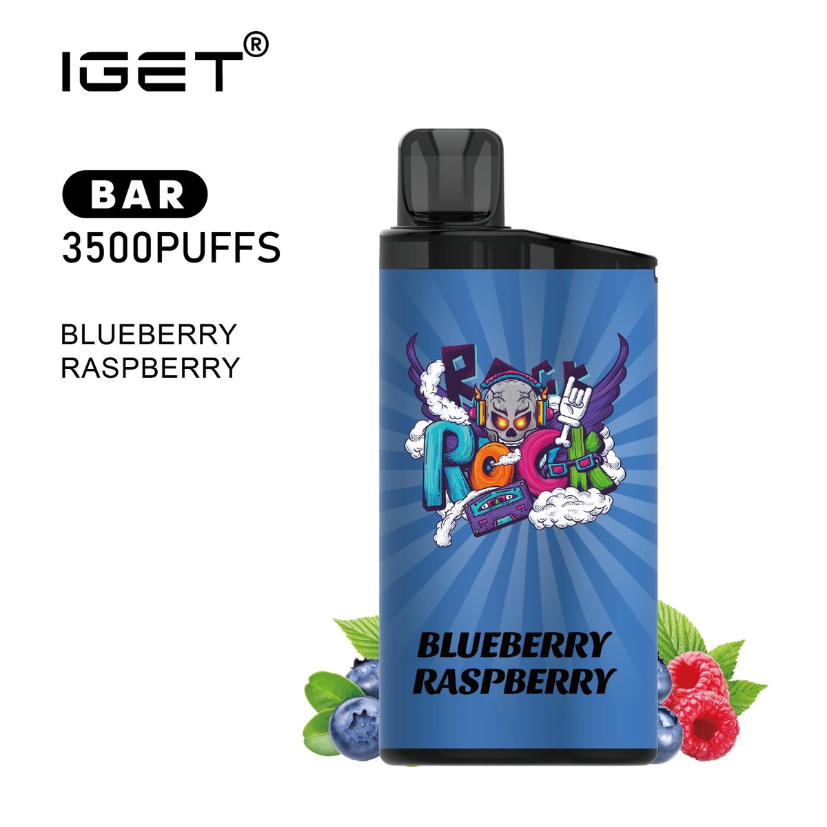 IGET BAR BLUEBERRY RASPBERRY 3500 PUFFS