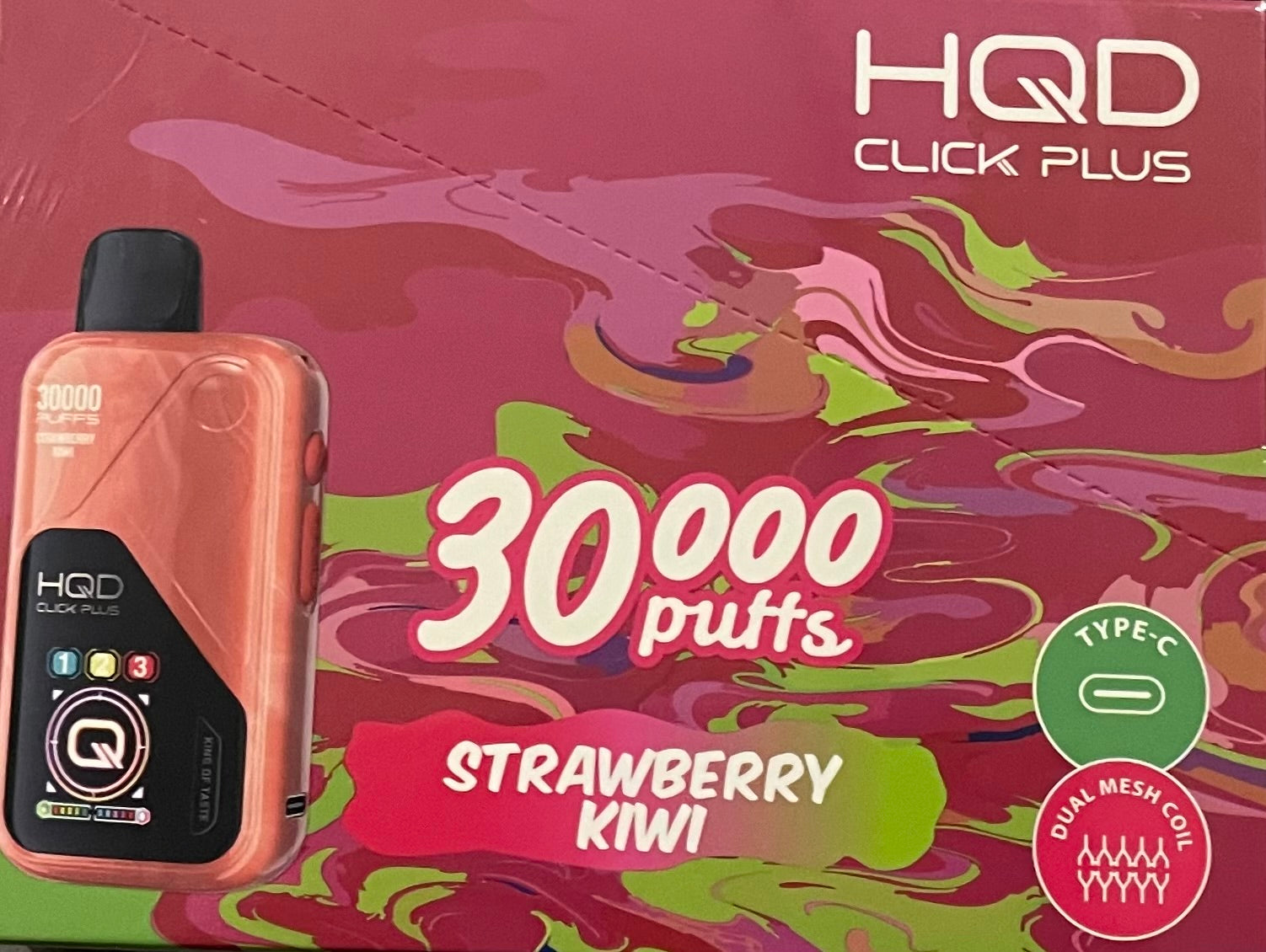 HQD CLICK PLUS STRAWBERRY KIWI 30000 PUFFS