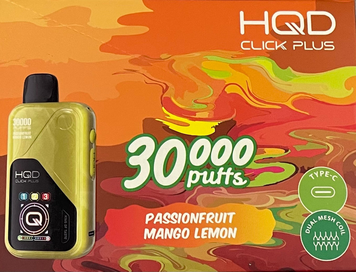 HQD CLICK PLUS PASSIONFRUIT MANGO LEMON 30000 PUFFS