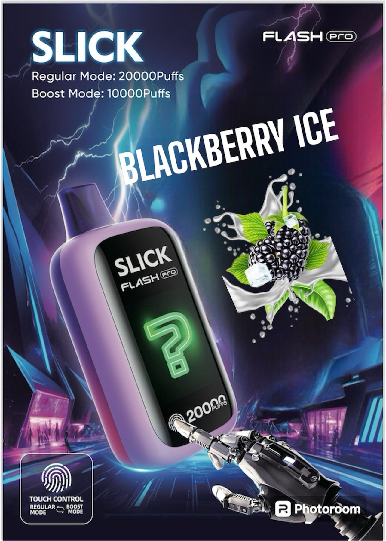 HQD SLICK FLASH PRO BLACKBERRY ICE 20K PUFFS