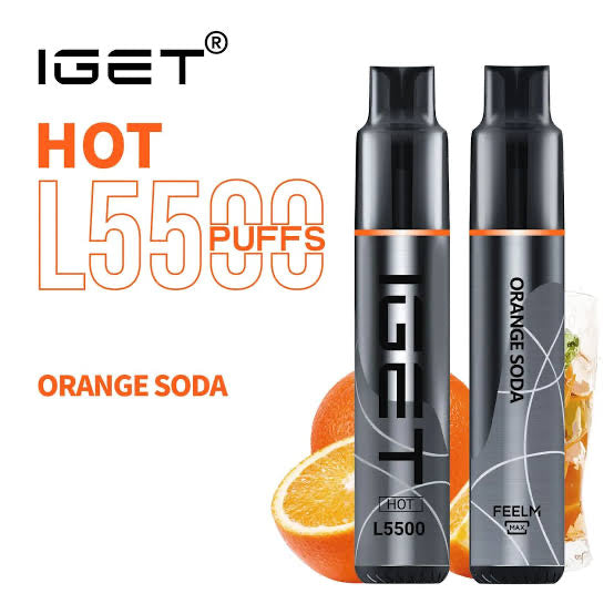 IGET HOT ORANGE SODA 5500 PUFFS