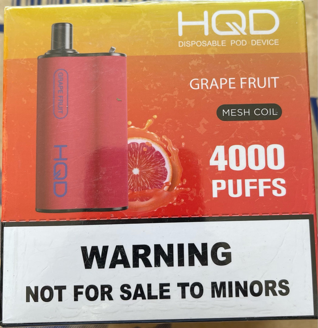 HQD BOX GRAPE FRUIT 4000 PUFFS