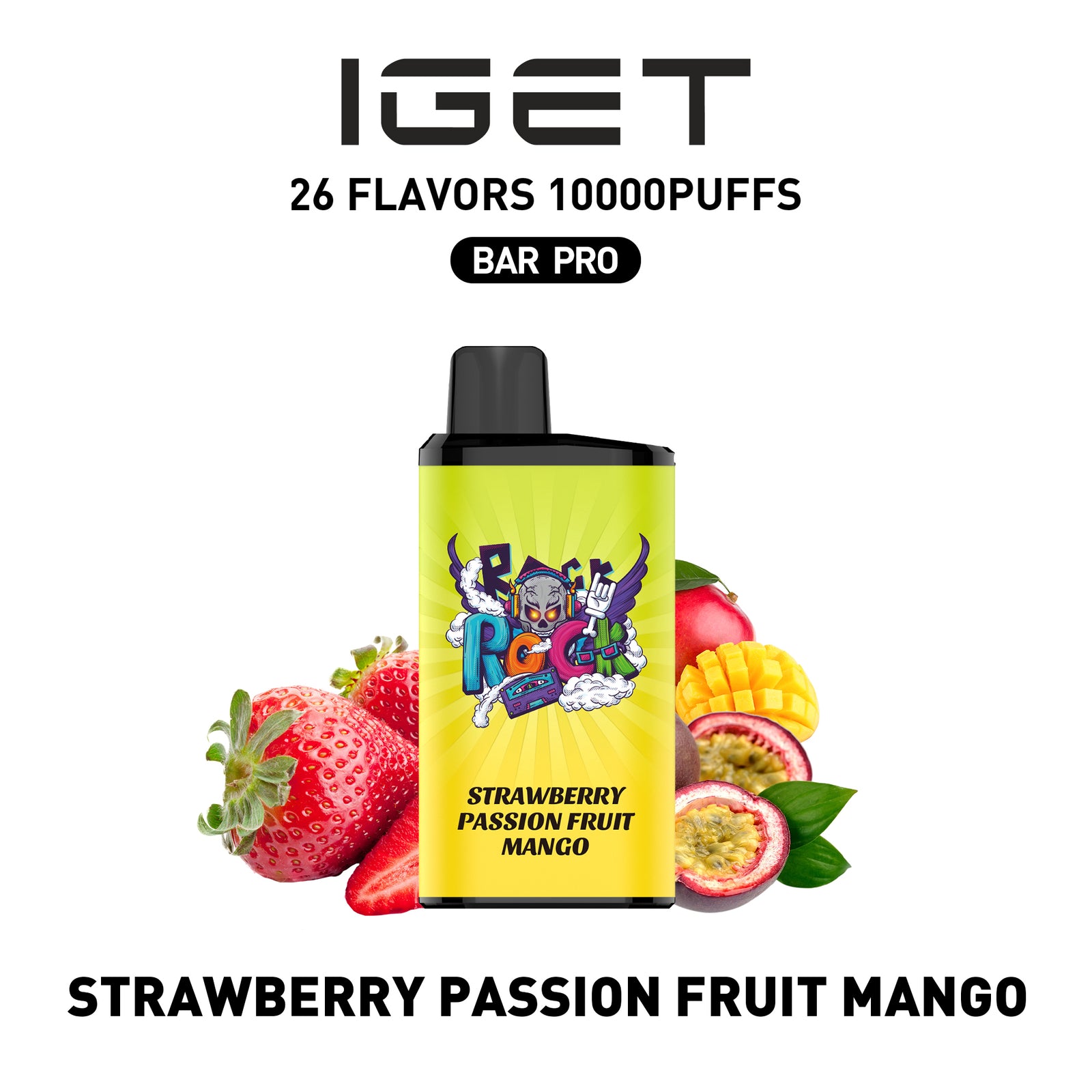IGET BAR PRO STRAWBERRY PASSION FRUIT MANGO 10000 PUFFS