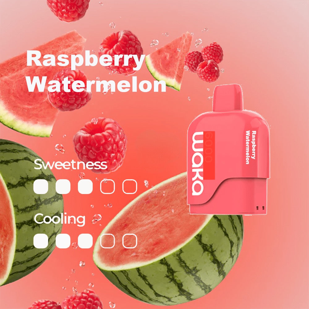 WAKA SOMATCH RASPBERRY WATERMELON 3000 PUFFS POD ONLY
