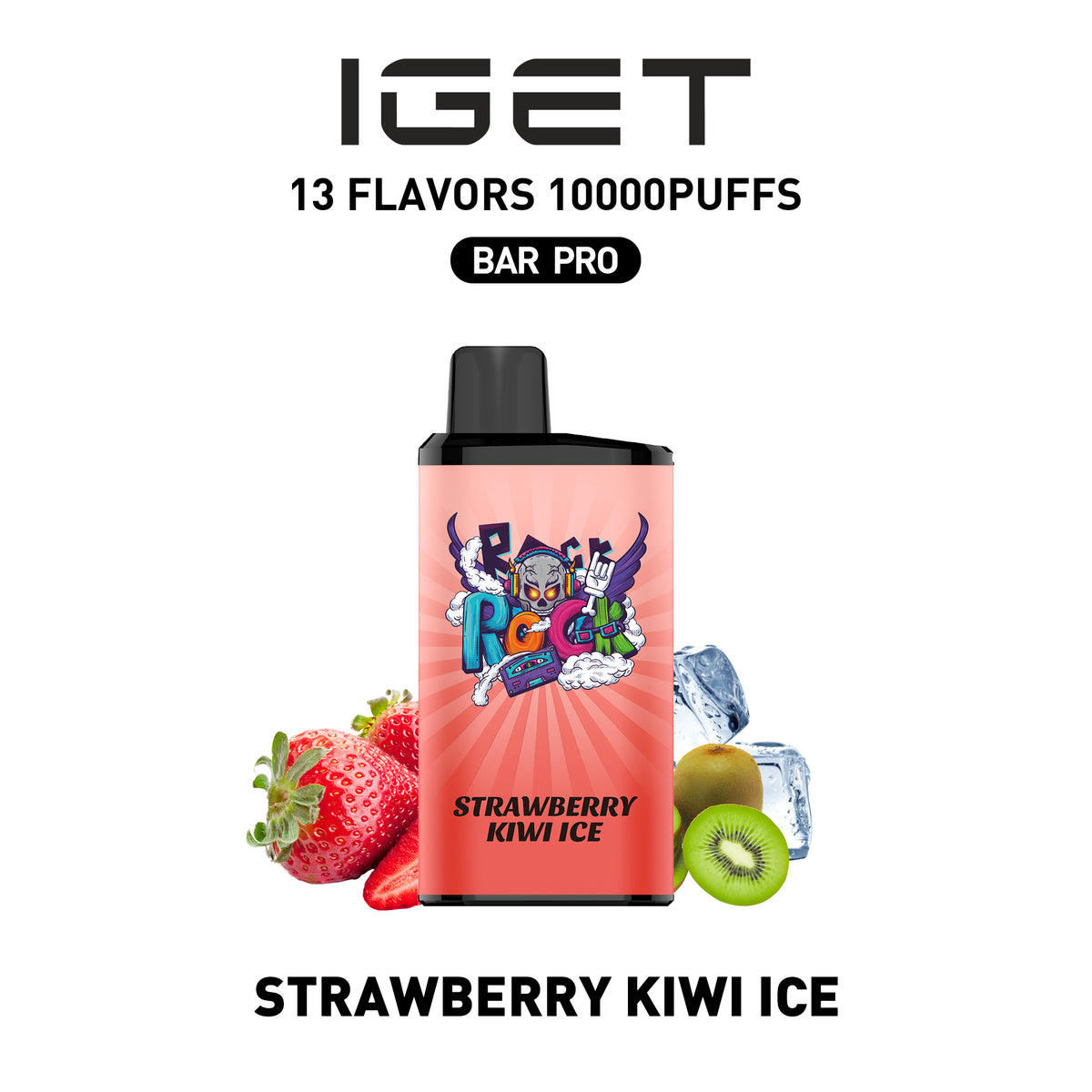 IGET BAR PRO STRAWBERRY KIWI ICE 10000 PUFFS