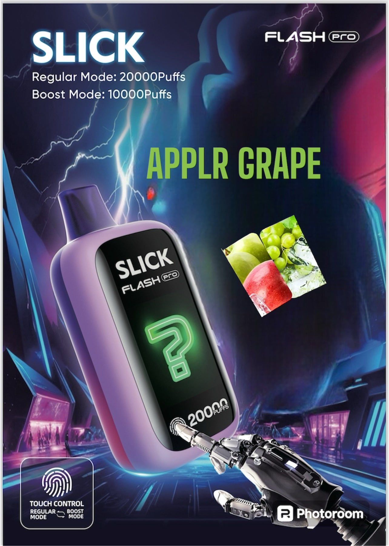 HQD SLICK FLASH PRO APPLE GRAPE 20K PUFFS