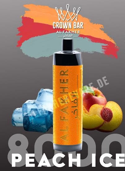 CROWN BAR EL FAKHER PEACH ICE 8000 PUFFS