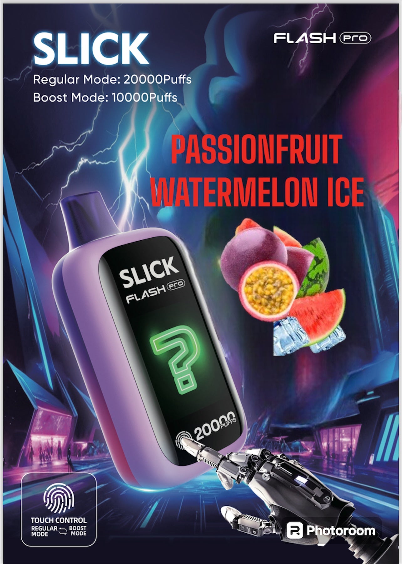 HQD SLICK FLASH PRO PASSIONFRUIT WATERMELON ICE 20K PUFFS