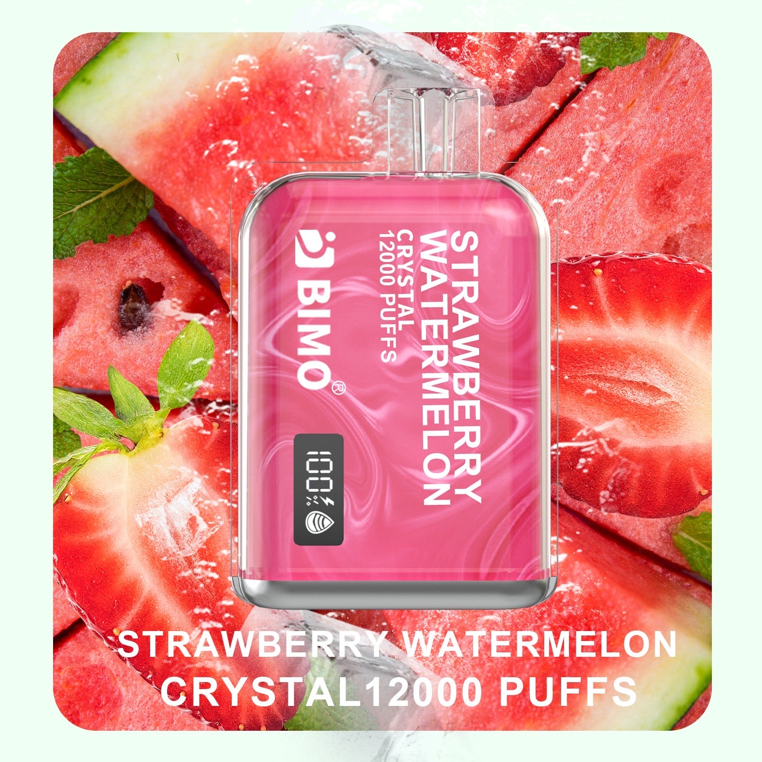 BIMO CRYSTAL STRAWBERRY WATERMELON 12000 PUFFS