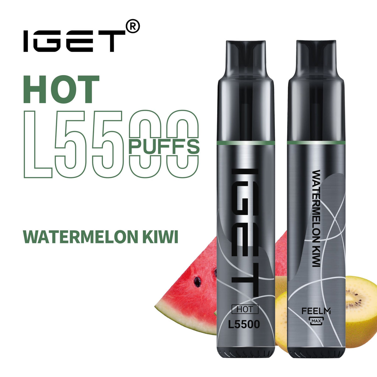 IGET HOT WATERMELON KIWI 5500 PUFFS