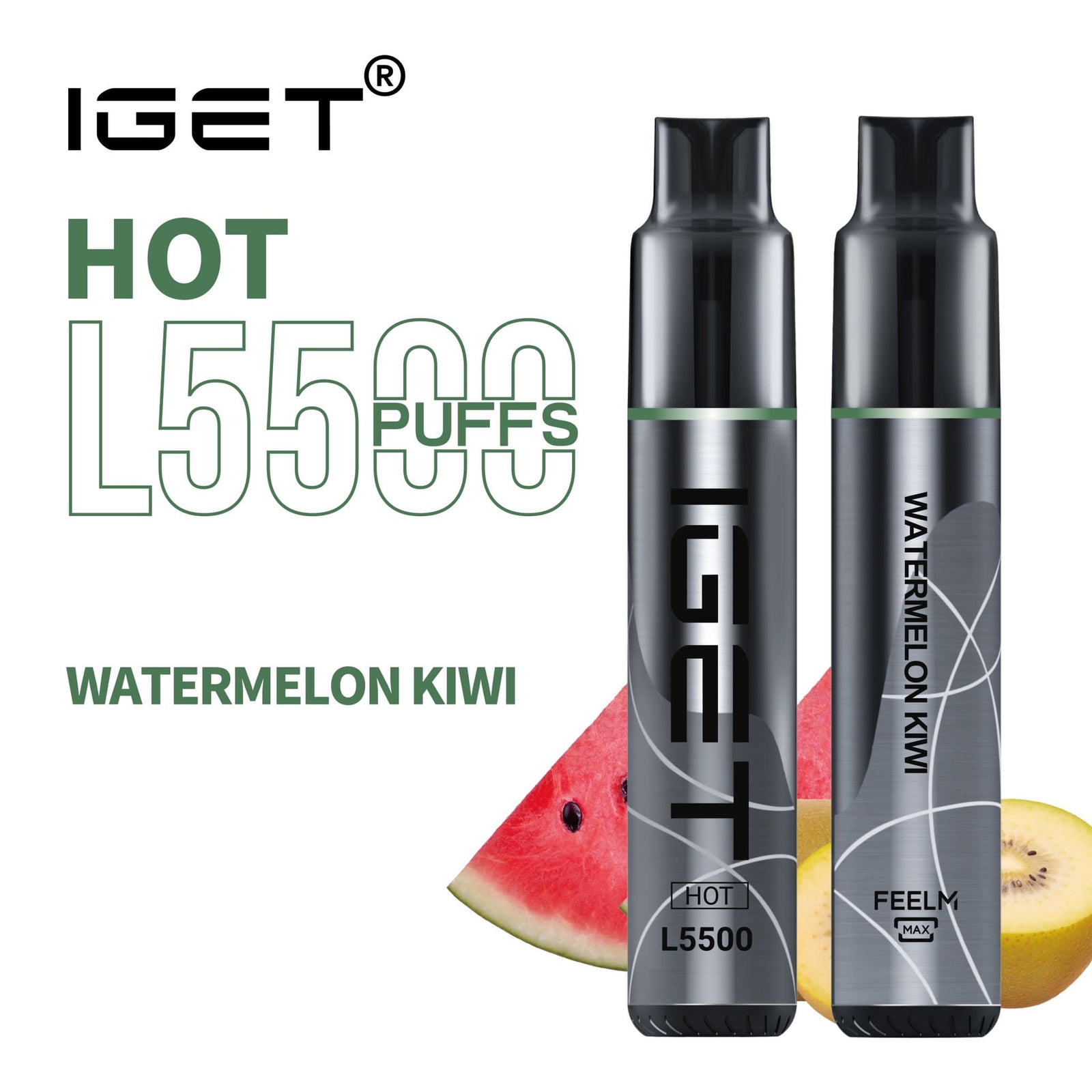 IGET HOT WATERMELON KIWI 5500 PUFFS