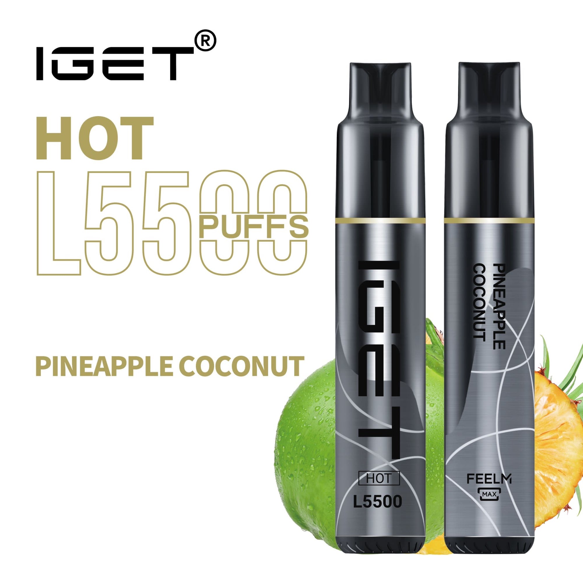 IGET HOT PINEAPPLE COCONUT 5500 PUFFS