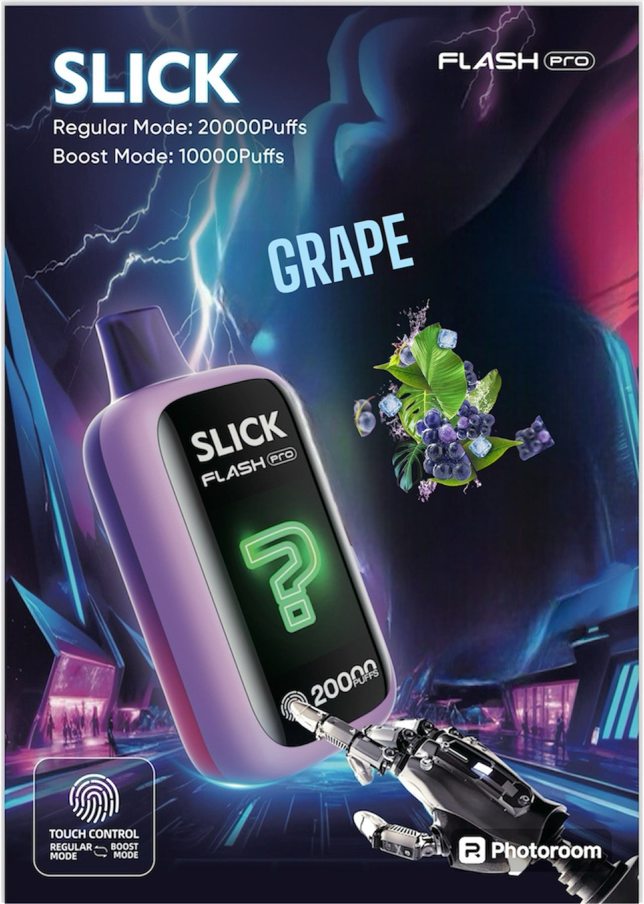 HQD SLICK FLASH PRO GRAPE 20k PUFFS