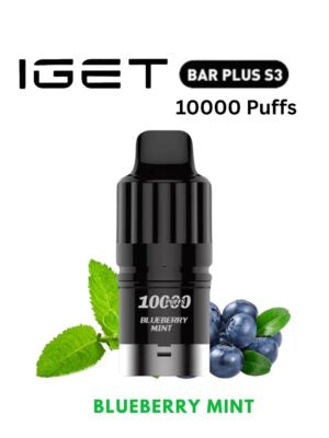 IGET BAR PLUS S3 POD ONLY BLUEBERRY MINT 10000 PUFFS