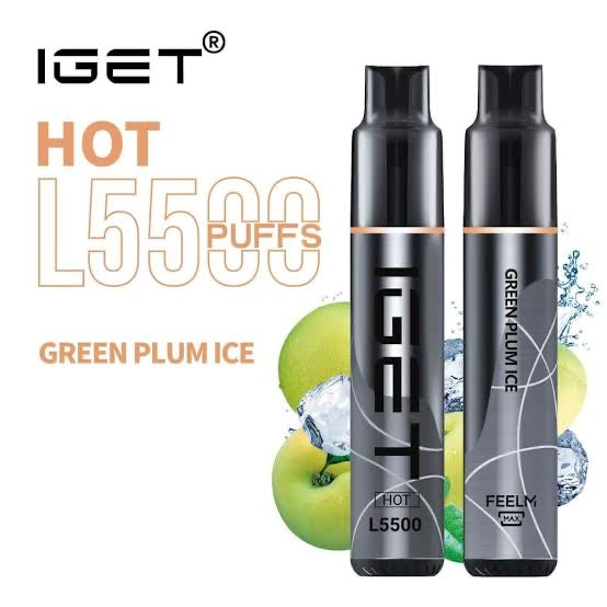 IGET HOT GREEN PLUM ICE 5500 PUFFS
