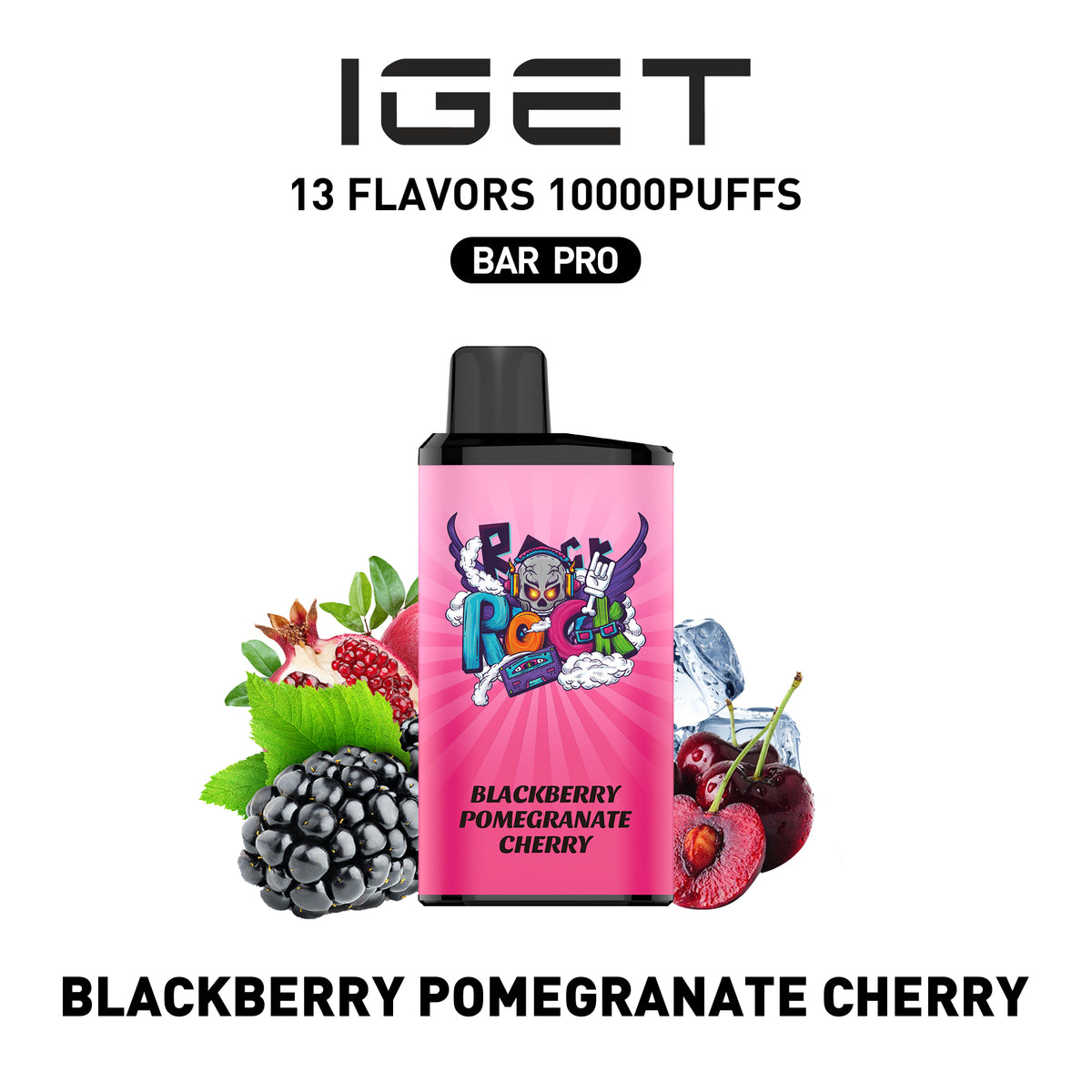 IGET BAR PRO BLACKBERRY POMEGRANATE CHERRY ICE 10000 PUFFS