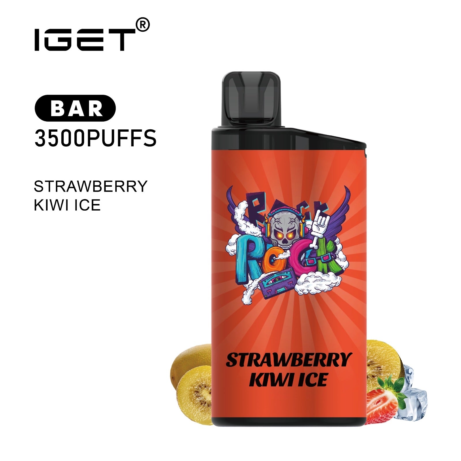 IGET BAR STRAWBERRY KIWI ICE 3500 PUFFS