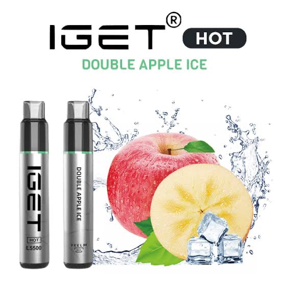 IGET HOT DOUBLE APPLE ICE 5500 PUFFS