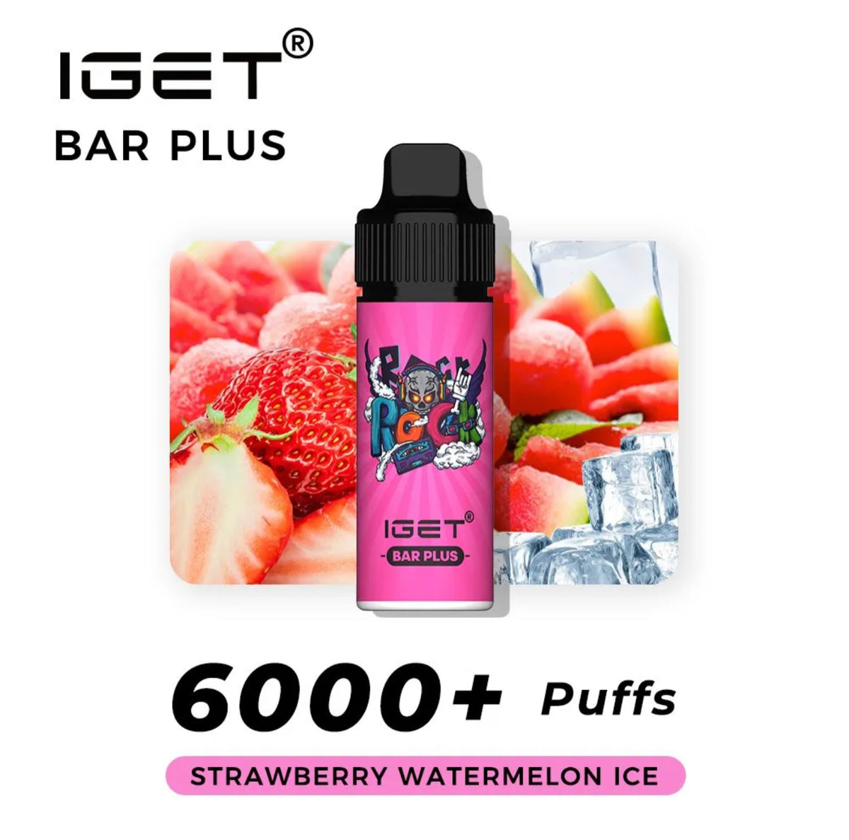IGET BAR PLUS STRAWBERRY WATERMELON 6000 PUFFS