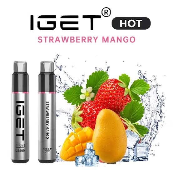 IGET HOT STRAWBERRY MANGO 5500 PUFFS