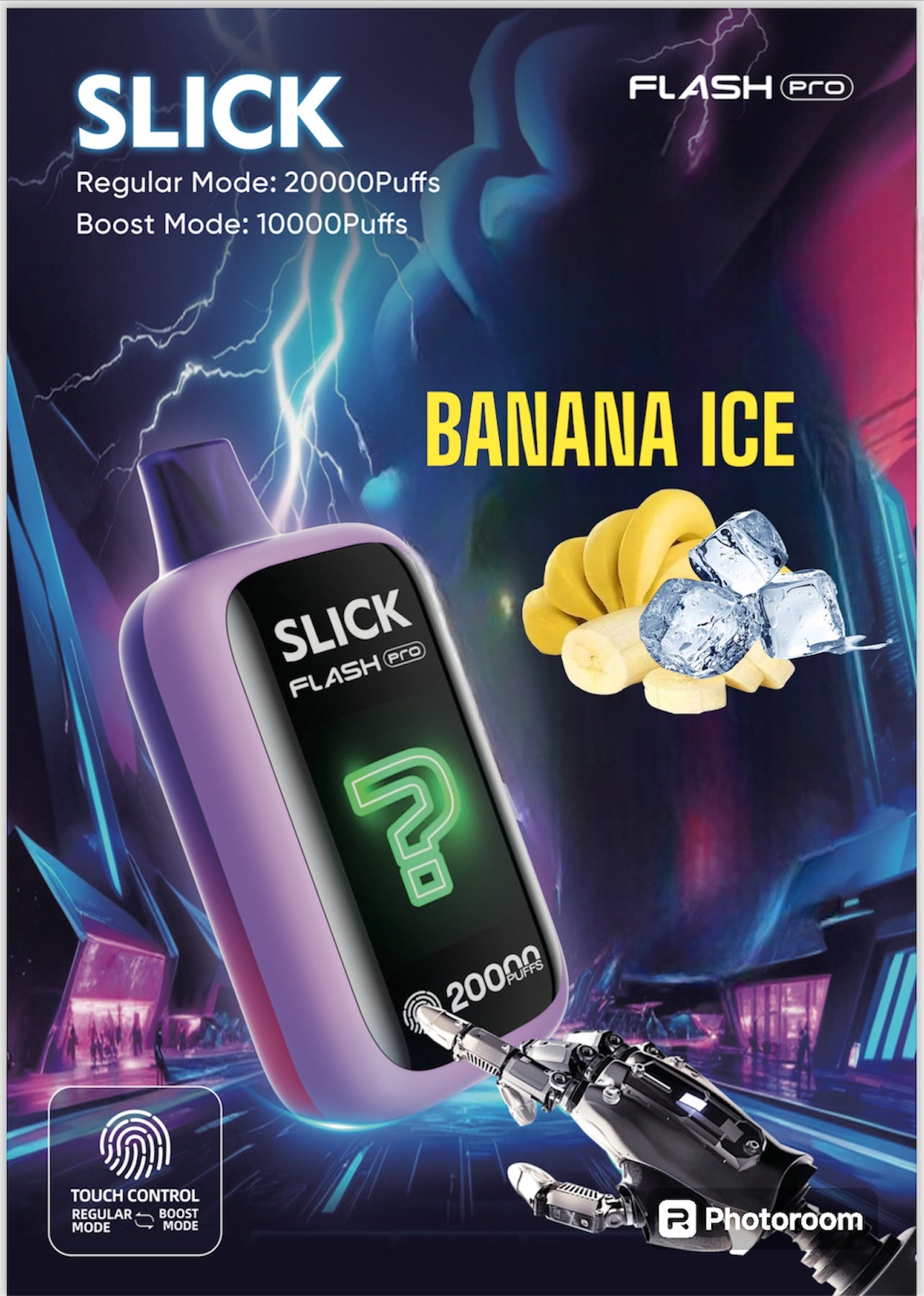 HQD SLICK FLASH PRO BANANA ICE 20K PUFFS