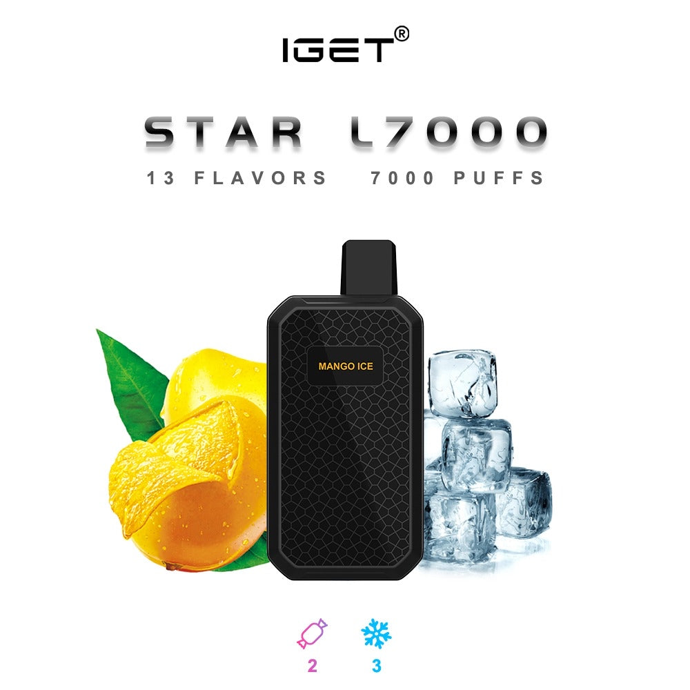 IGET STAR MANGO ICE 7000 PUFFS