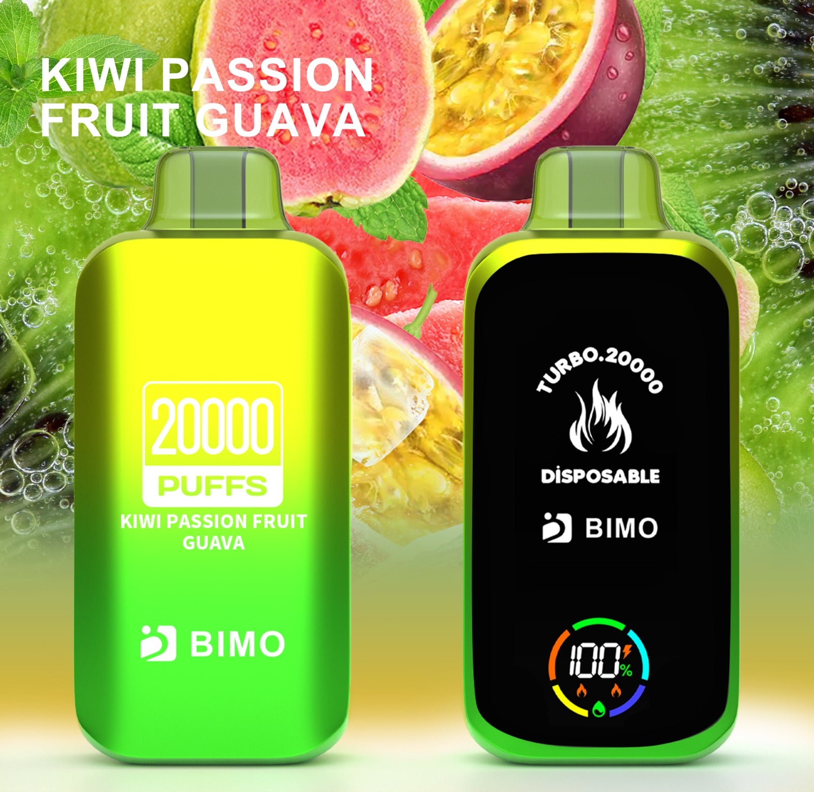 BIMO TURBO KIWI PASSION FRUIT GUAVA 20K PUFFS