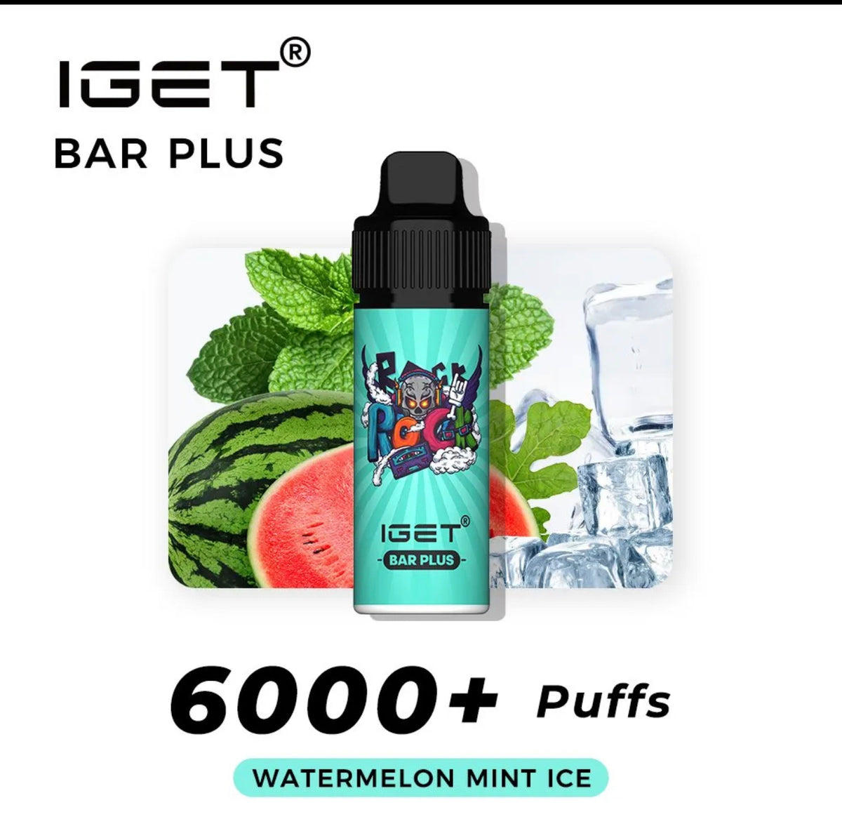 IGET BAR PLUS WATERMELON MINT ICE 6000 PUFFS