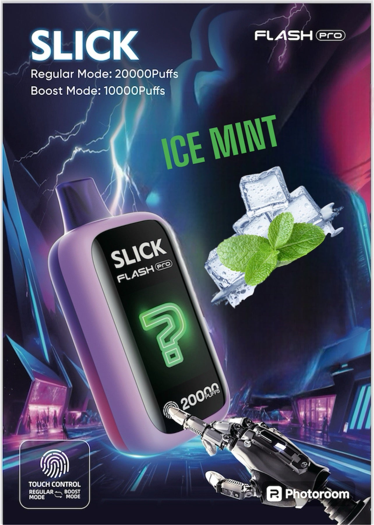 HQD SLICK FLASH PRO ICE MINT 20K PUFFS