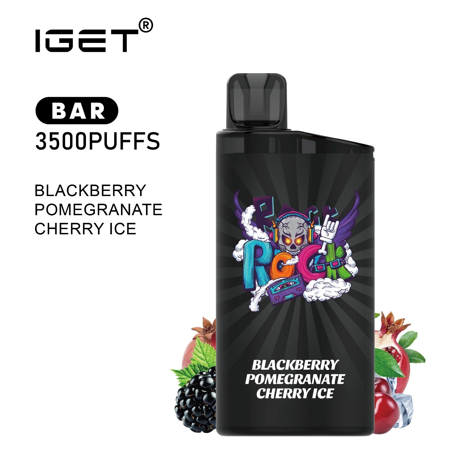 IGET BAR BLACKBERRY POMEGRANATE CHERRY ICE 3500 PUFFS
