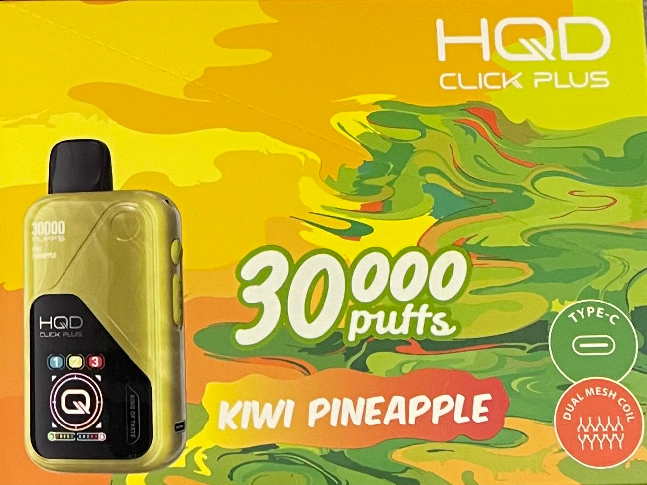 HQD CLICK PLUS KIWI PINEAPPLE 30000 PUFFS