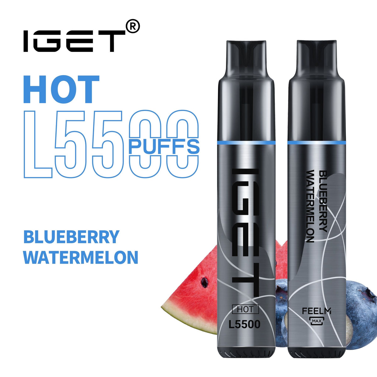 IGET HOT BLUEBERRY WATERMELON 5500 PUFFS