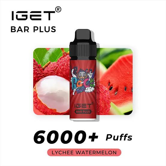 IGET BAR PLUS LYCHEE WATERMELON 6000 PUFFS